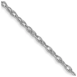 18 inch 14K White Gold 1.35mm Carded Cable Rope Chain Necklace