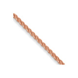 16 inch 14K Rose Gold 1mm Solid Polished Spiga Chain Necklace