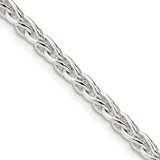 26 inch Sterling Silver 3.7mm Round Spiga Chain Necklace