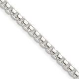 Sterling Silver Polished 4mm Round Box Chain QFC224-22