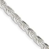 Sterling Silver 4.25mm Diamond-cut Rope Chain QDC090-24
