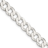 Sterling Silver 8mm Flat Curb Chain QLB200-24