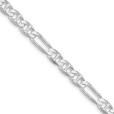 Sterling Silver Rhodium-plated 5.5mm Figaro Anchor Chain QAF150R-24