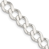 Sterling Silver 8.1mm Hollow Flat Curb Chain QLFB180-20