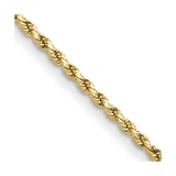 18 inch 10K Yellow Gold 2mm Semi-solid Diamond-cut Rope Chain Necklace