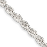22 inch Sterling Silver 5mm Solid Rope Chain Necklace
