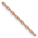 14K Rose Gold 18 inch Carded 1.15mm Cable Rope with Spring Ring Clasp Chain