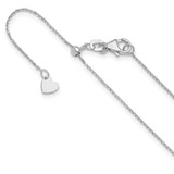 10K White Gold Adjustable 1mm Diamond-cut Cable Chain