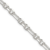 Sterling Silver Diamond-cut 6mm 3 Short Plus 1 Long Cable Link Chain QFL150-24
