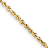 10k Yellow Gold 2mm Lightweight Diamond-cut Rope with Lobster Clasp Chain 10K016HL-20