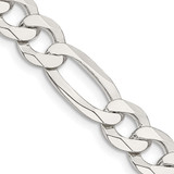 Sterling Silver 8.5mm Lightweight Flat Figaro Chain QMB220-18