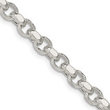 22 inch Sterling Silver 4mm Diamond-cut Rolo Chain Necklace