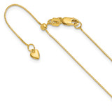 10k Yellow Gold Adjustable .7mm Baby Box Chain