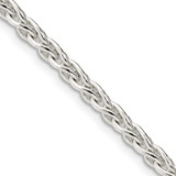 20 inch Sterling Silver 3.7mm Round Spiga Chain Necklace