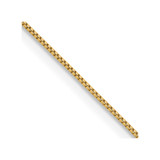14K Yellow Gold 24 inch Carded .5mm Box Link with Spring Ring Clasp Chain