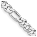 Sterling Silver Rhodium-plated 5.25mm Figaro Chain QFG150R-20