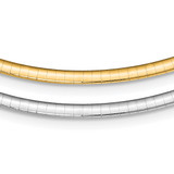 Sterling Silver Gold-plated 3mm Reversible w/2in ext Cubetto Chain RSM3-16