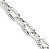 20 inch Sterling Silver 7.5mm Diamond-cut Long Link Cable Chain Necklace