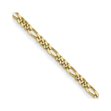 24 inch 10K Yellow Gold 1.25mm Flat Figaro Pendant Chain Necklace