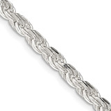 Sterling Silver 4.25mm Diamond-cut Rope Chain QDC090-18