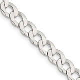 26 inch Sterling Silver 6.8mm Flat Curb Chain Necklace