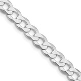 Sterling Silver Rhodium-plated 6.8mm Flat Curb Chain QLB180R-20