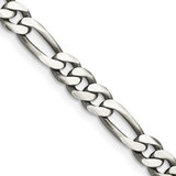 22 inch Sterling Silver Antiqued 5.5mm Figaro Chain Necklace