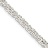 Sterling Silver 4mm Fancy Byzantine Chain QH1076-20