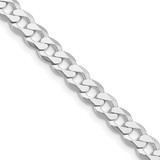 Sterling Silver Rhodium-plated 5.75mm Flat Curb Chain QLB150R-26