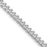 Sterling Silver Rhodium-plated 4mm Domed w/ Side Diamond-cut Curb Chain QRC120R-18
