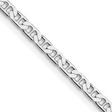 Sterling Silver Rhodium-plated 3mm Flat Anchor Chain QAN080R-22