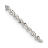 36 inch Sterling Silver 2.3mm Solid Rope Chain Necklace