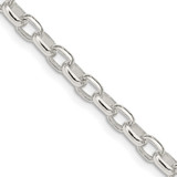 Sterling Silver 4.4mm Oval Fancy Rolo Chain QFC87-16
