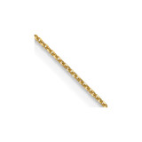14K Yellow Gold 14 inch .6mm Diamond-cut Round Open Link Cable with Spring Ring Clasp Chain