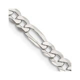22 inch Sterling Silver 4.5mm Lightweight Flat Figaro Chain Necklace