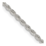 22 inch Sterling Silver 2.25mm Diamond-cut Rope Chain Necklace