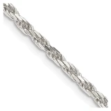 16 inch Sterling Silver 2.5mm Diamond-cut Rope Chain Necklace