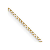 14K Yellow Gold 16 inch Carded .5mm Curb with Spring Ring Clasp Chain