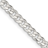Sterling Silver 4.5mm Concave Beveled Curb Chain QCBC120-16
