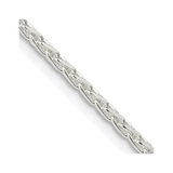 28 inch Sterling Silver 2.15mm Diamond-cut Round Spiga Chain Necklace