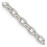 22 inch Sterling Silver 3.2mm Oval Fancy Rolo Chain Necklace