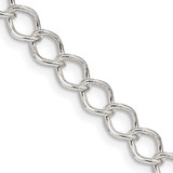 18 inch Sterling Silver 5.75mm Fancy Open Curb Chain Necklace