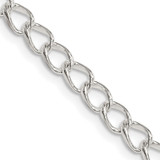 Sterling Silver 4.5mm Half round Wire Open Curb Chain QPE58-18