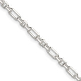 Sterling Silver Diamond-cut 4mm 3 Short Plus 1 Long Cable Link Chain QFL100-16