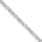 Sterling Silver Rhodium-plated 2.5mm Figaro Chain QFG070R-24