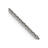 20 inch Sterling Silver Antiqued 1.6mm Solid Square Spiga Chain Necklace