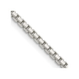 24 inch Sterling Silver 2mm 8 Sided Diamond-cut Box Chain Necklace