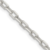 20 inch Sterling Silver 3.5mm Diamond-cut Long Link Cable Chain Necklace