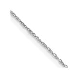 14K White Gold 13 inch Carded .5mm Cable Rope with Spring Ring Clasp Chain