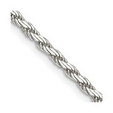 18 inch Sterling Silver 2.5mm Flat Rope Chain Necklace